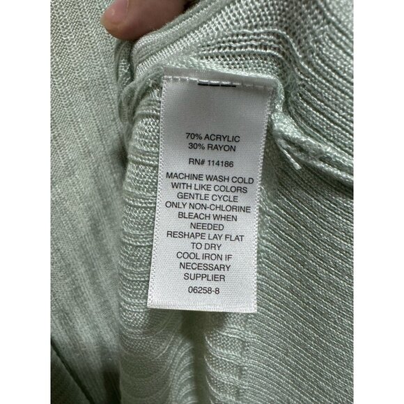 Liz Claiborne Womens XXL Light Green Cardigan Sweater With Pockets - Picture 4 of 5